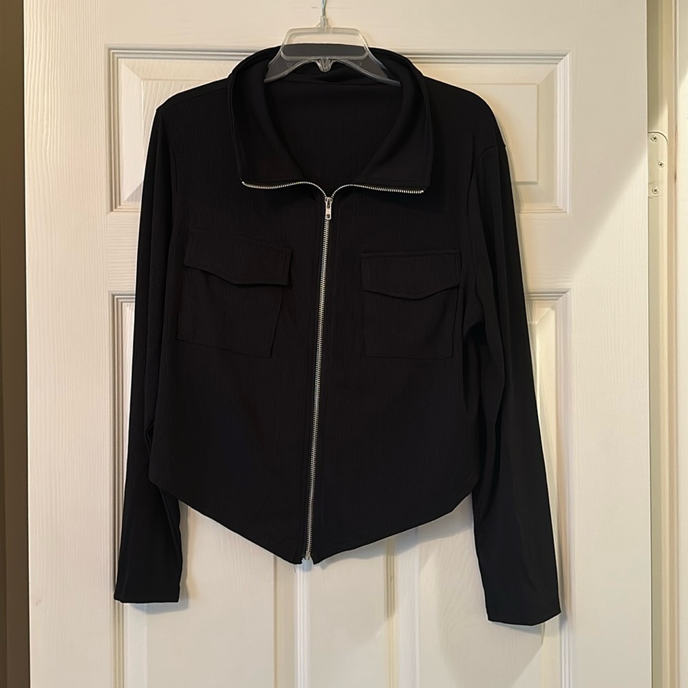 SHEIN black long sleeve zip up